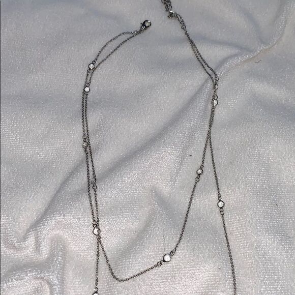 Silver layered two chain necklace | Sz OS - Picture 3 of 4